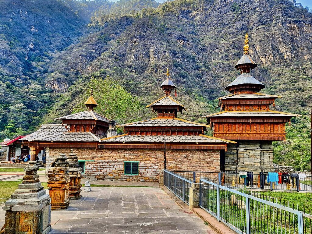 temple view in monsoon